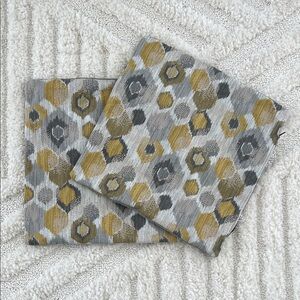 NWOT Set of Two 18x18 Geometric Patterned Gray and Golden Yellow Pillowcases